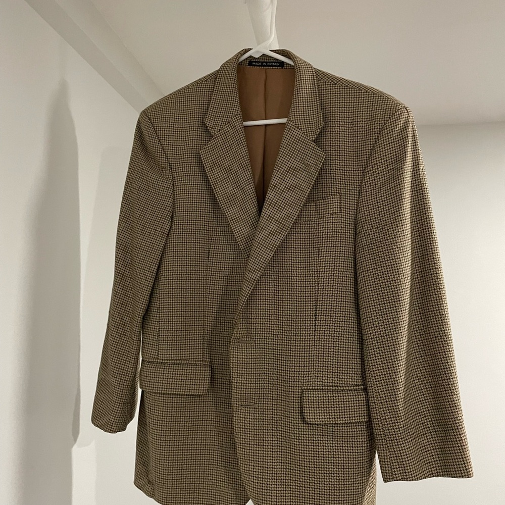 Classic Tan Checkered Blazer